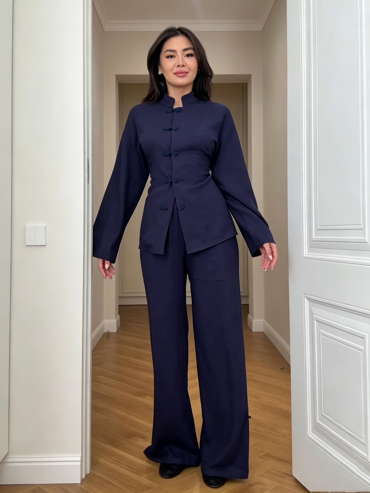 Women’s Button-Up Linen Trouser Set
