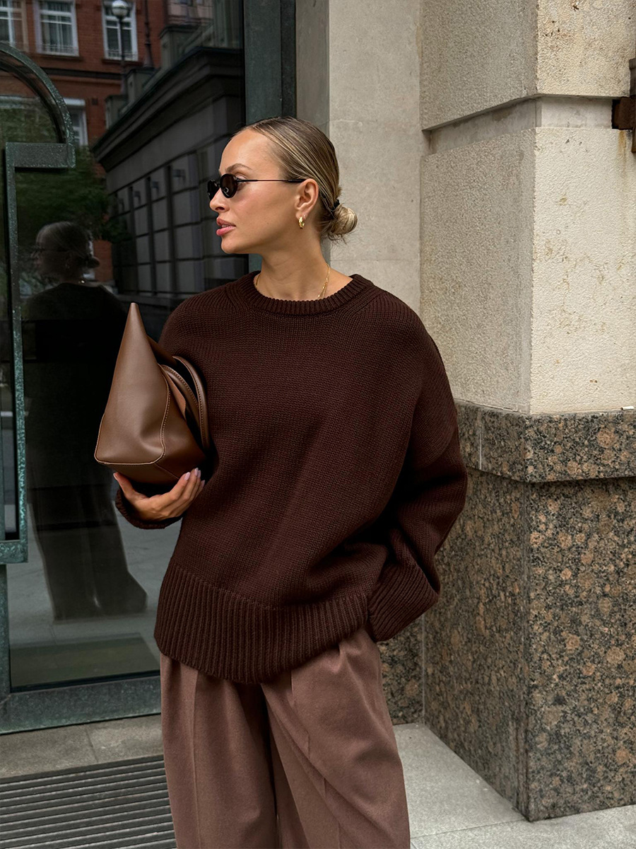Women's Classic Crew Neck Knit Sweater
