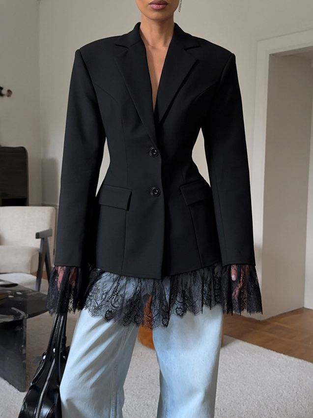 Women's Classic Lace-Panel Blazer