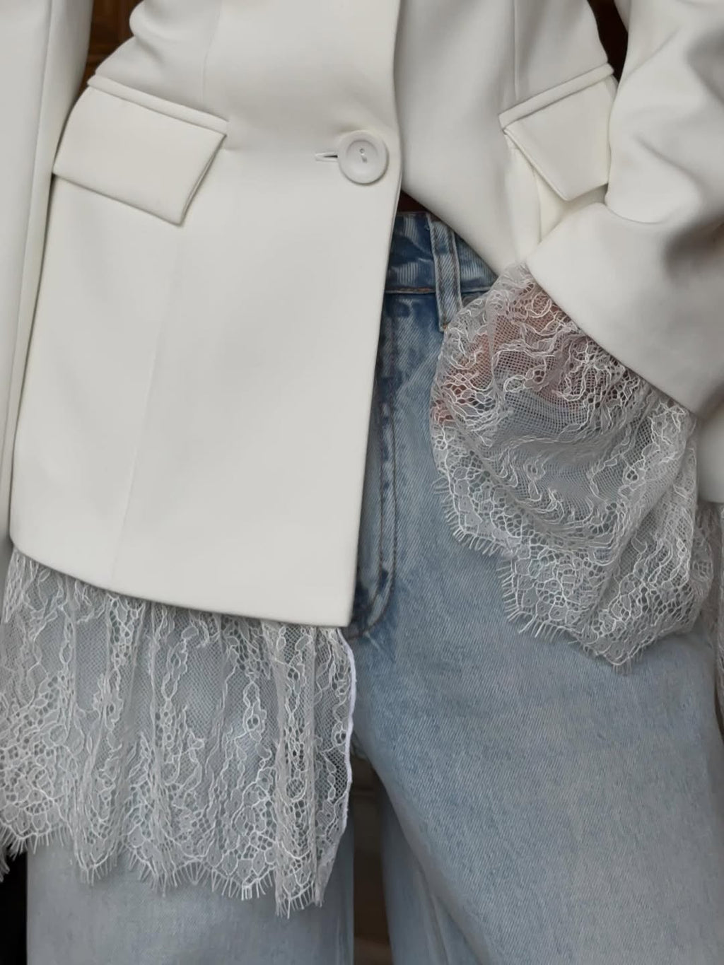 Women's Classic Lace-Panel Blazer