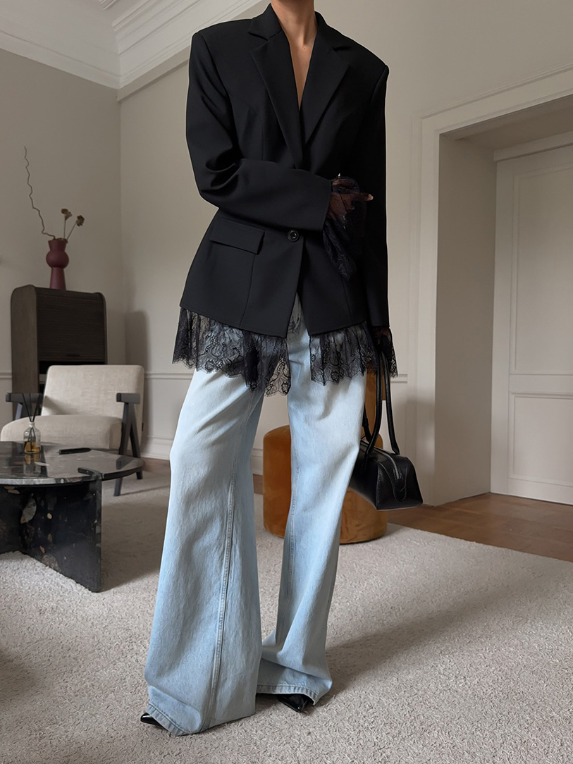 Women's Classic Lace-Panel Blazer