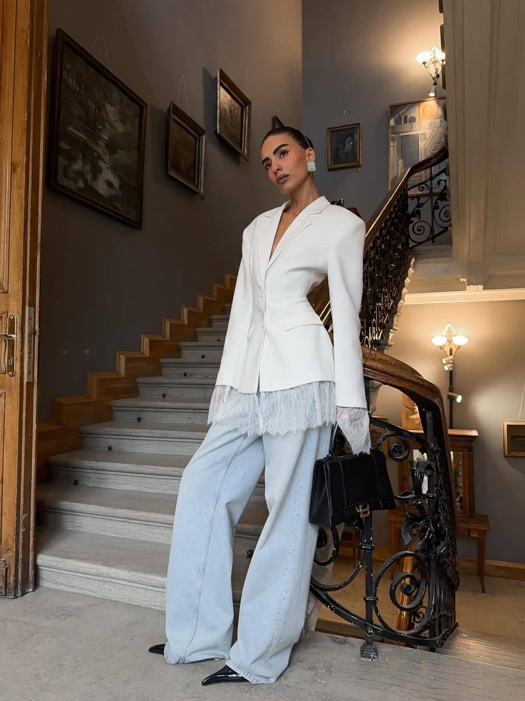 Women's Classic Lace-Panel Blazer