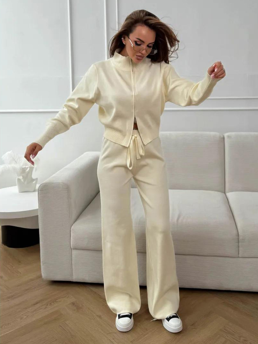 Women’s Double-Zip Knitted Sweater Set