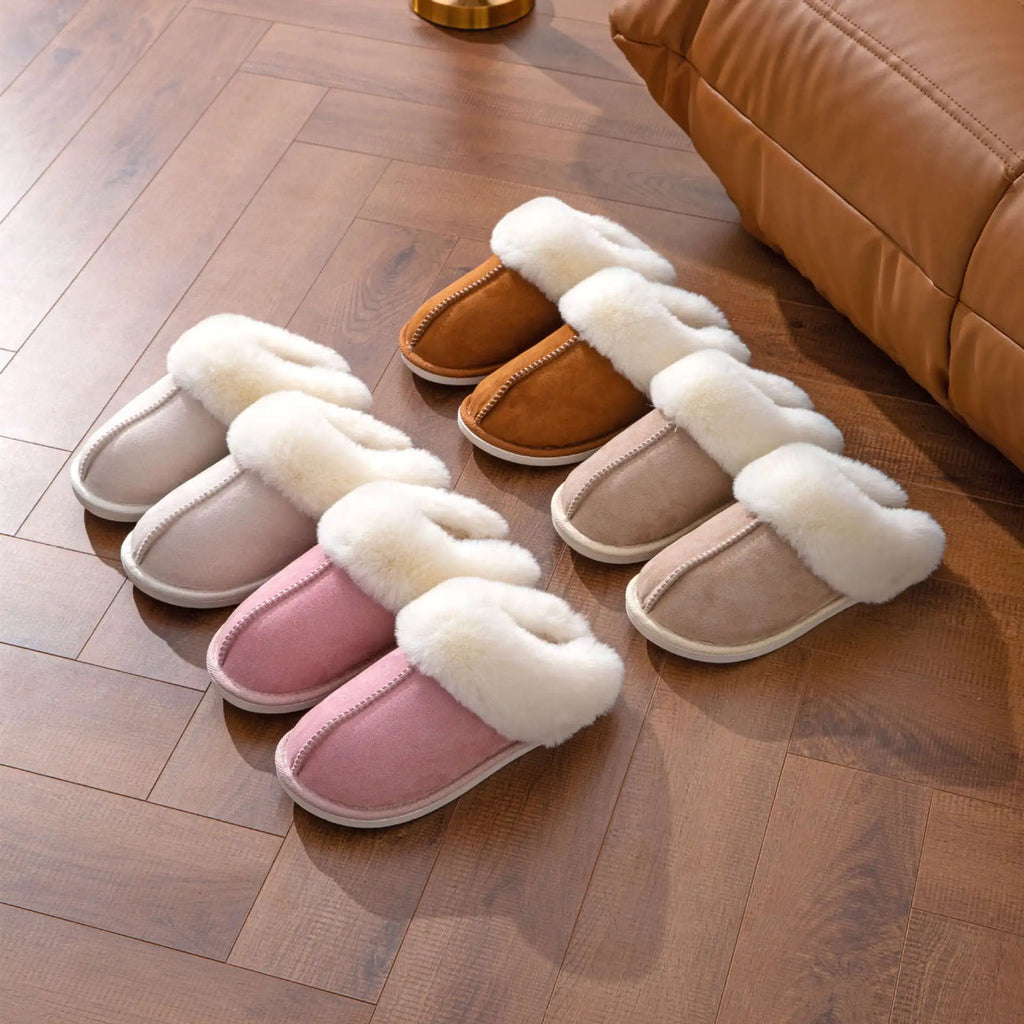 Women's Faux Fur Slippers with Cotton Lining