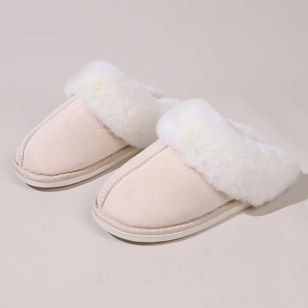 Women's Faux Fur Slippers with Cotton Lining