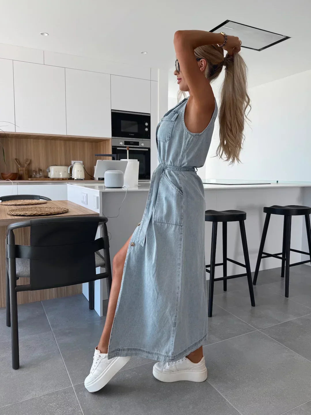 Women’s Lightweight Crinkle Maxi Dress