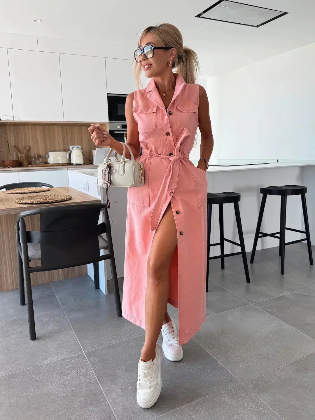 Women’s Lightweight Crinkle Maxi Dress