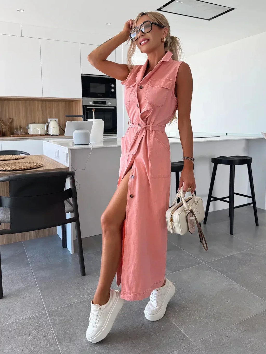 Women’s Lightweight Crinkle Maxi Dress