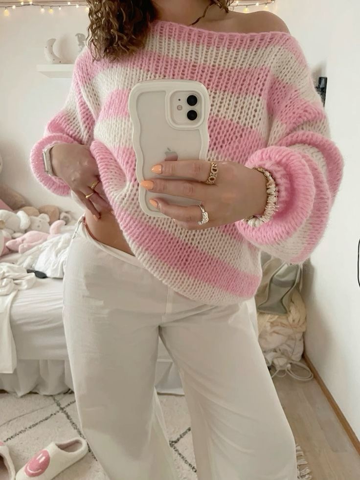 Women’s Loose-Knit Striped Sweater
