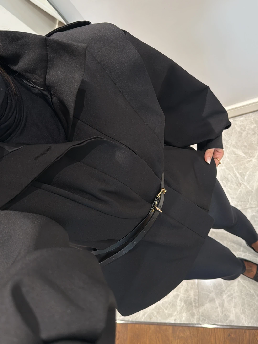 Women's Oversized Polyester-Cotton Trench Coat