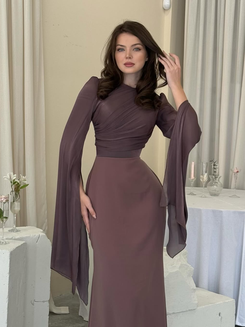 Women’s Pleated Maxi Dress