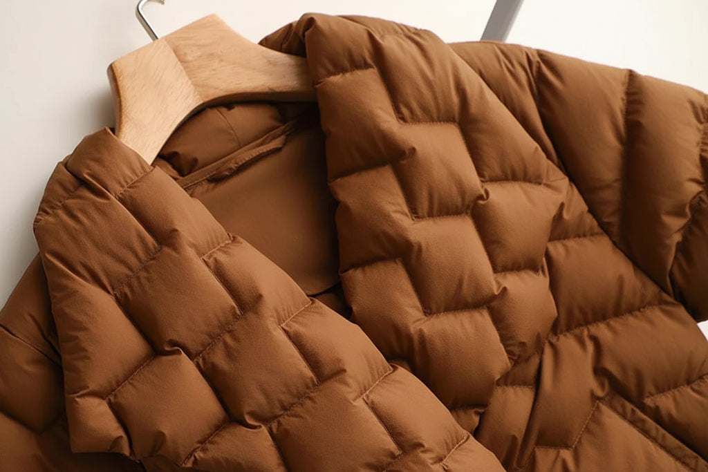 Women’s Puffer Jacket with Waist Belt