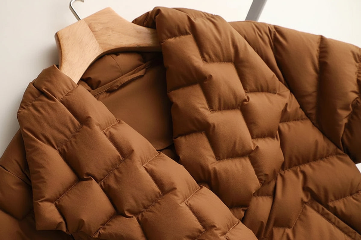 Women’s Puffer Jacket with Waist Belt