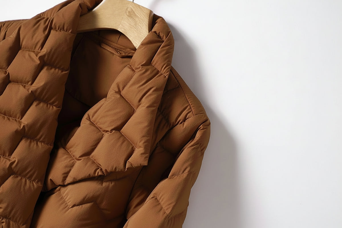 Women’s Puffer Jacket with Waist Belt