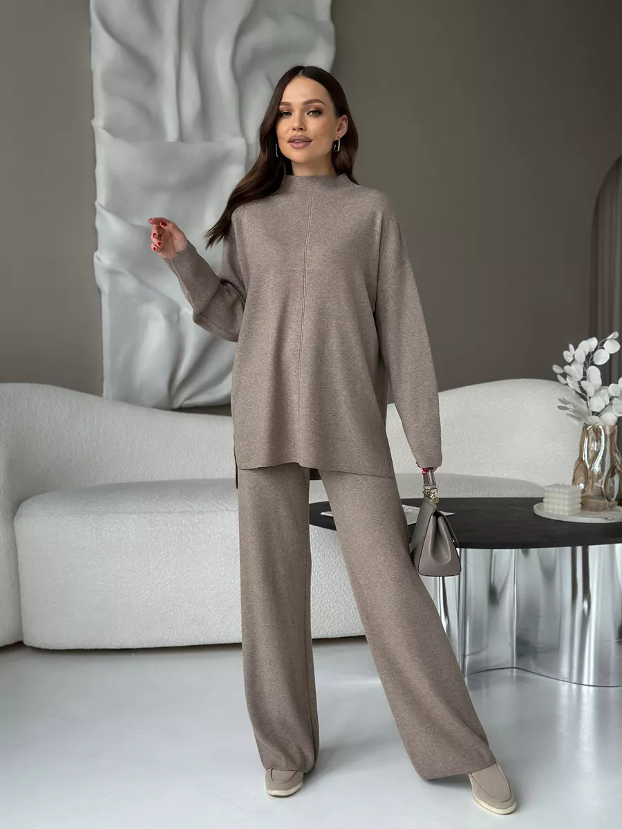Women’s Split-Hem Knitted Two-Piece Set