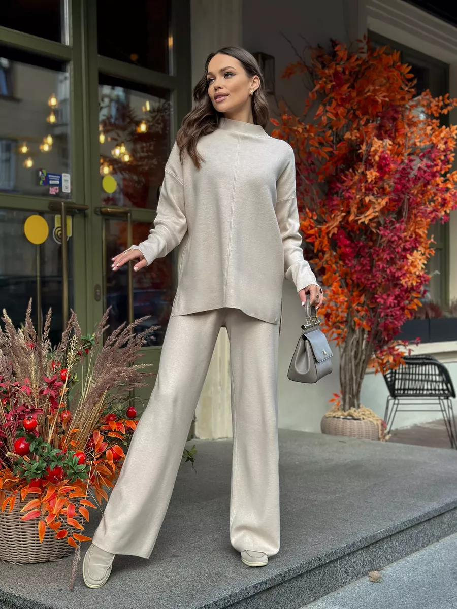 Women’s Split-Hem Knitted Two-Piece Set