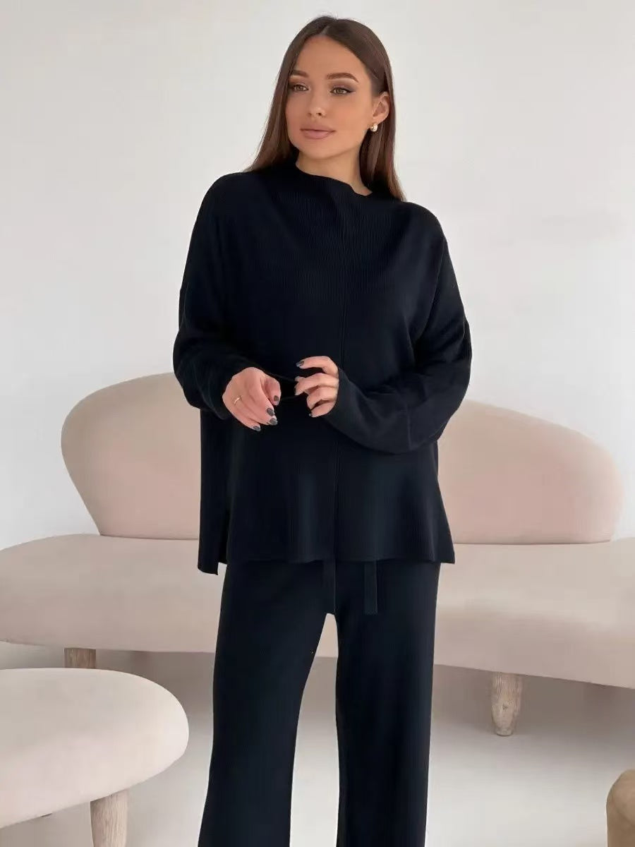 Women’s Split-Hem Knitted Two-Piece Set