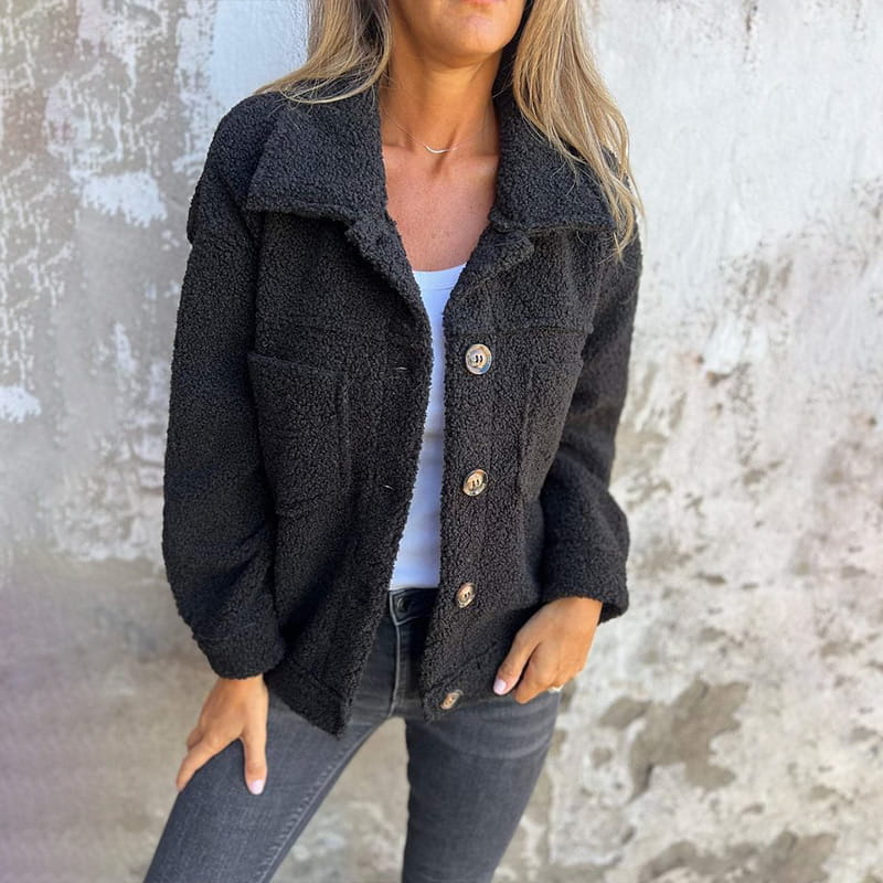 Women’s Teddy Coat with Buttons