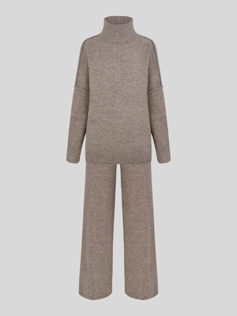 Women’s Turtleneck Knitted Trouser Set