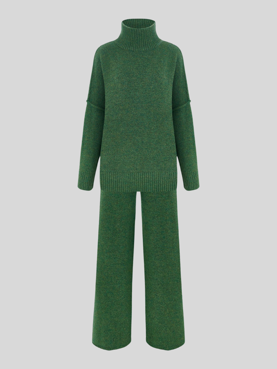 Women’s Turtleneck Knitted Trouser Set