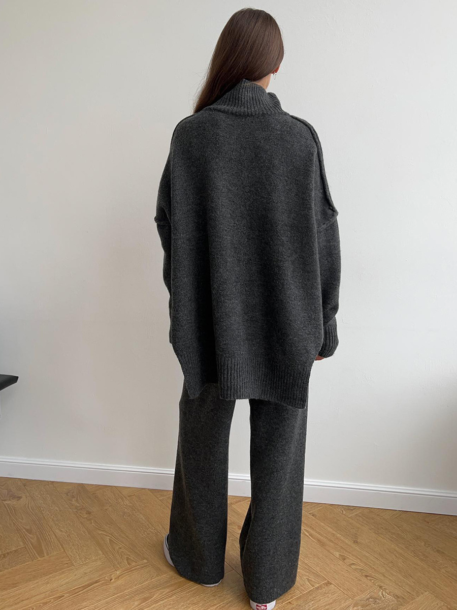 Women’s Turtleneck Knitted Trouser Set