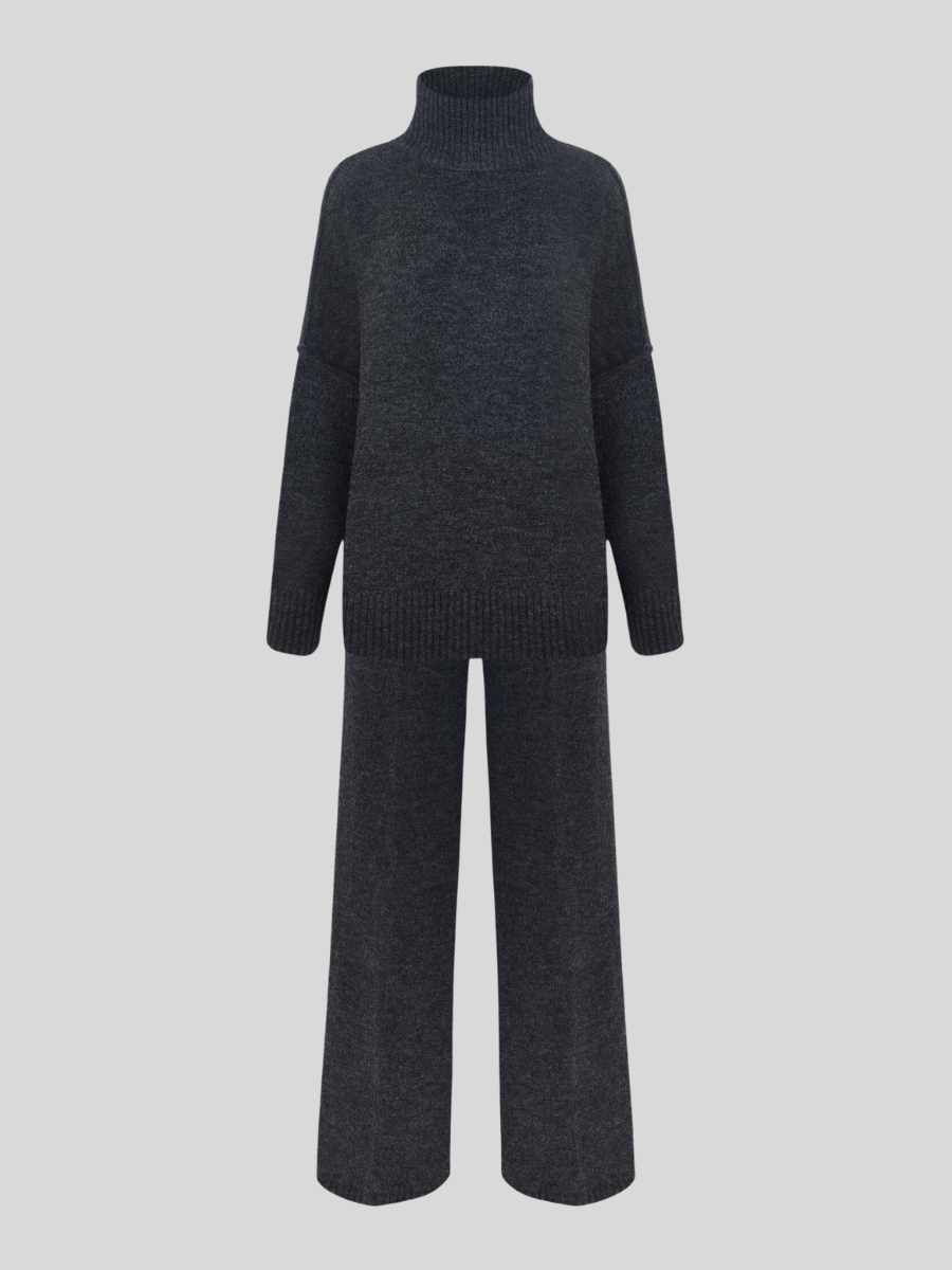 Women’s Turtleneck Knitted Trouser Set