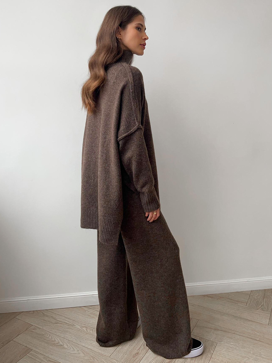 Women’s Turtleneck Knitted Trouser Set
