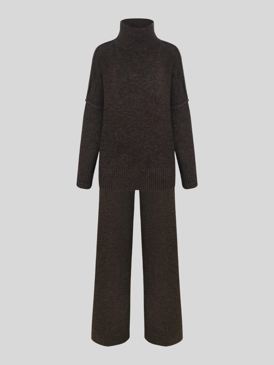 Women’s Turtleneck Knitted Trouser Set