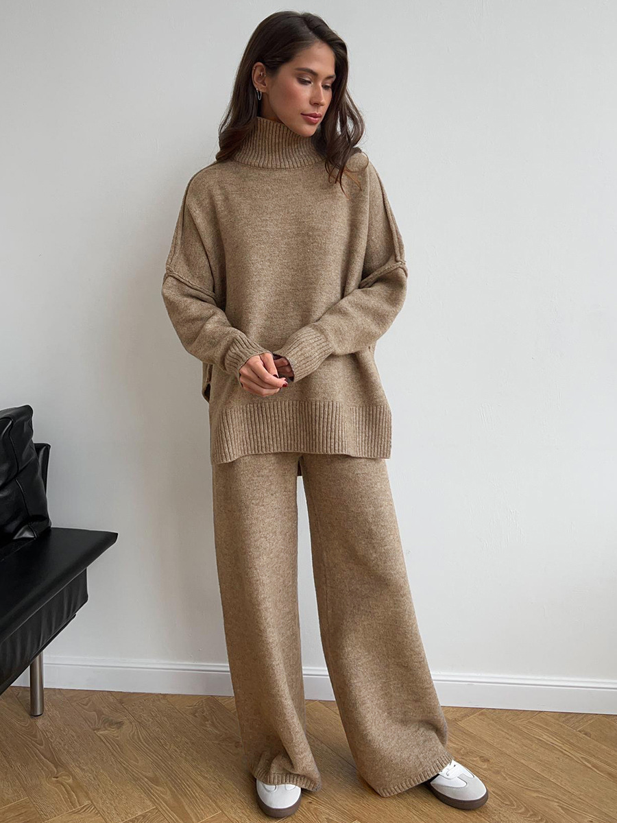 Women’s Turtleneck Knitted Trouser Set