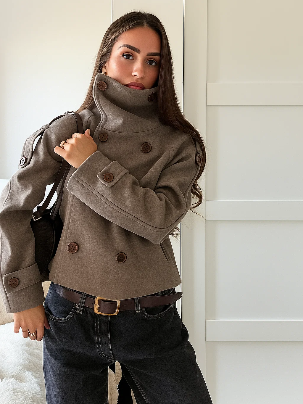 Women's Vintage Polyester-Cotton Jacket