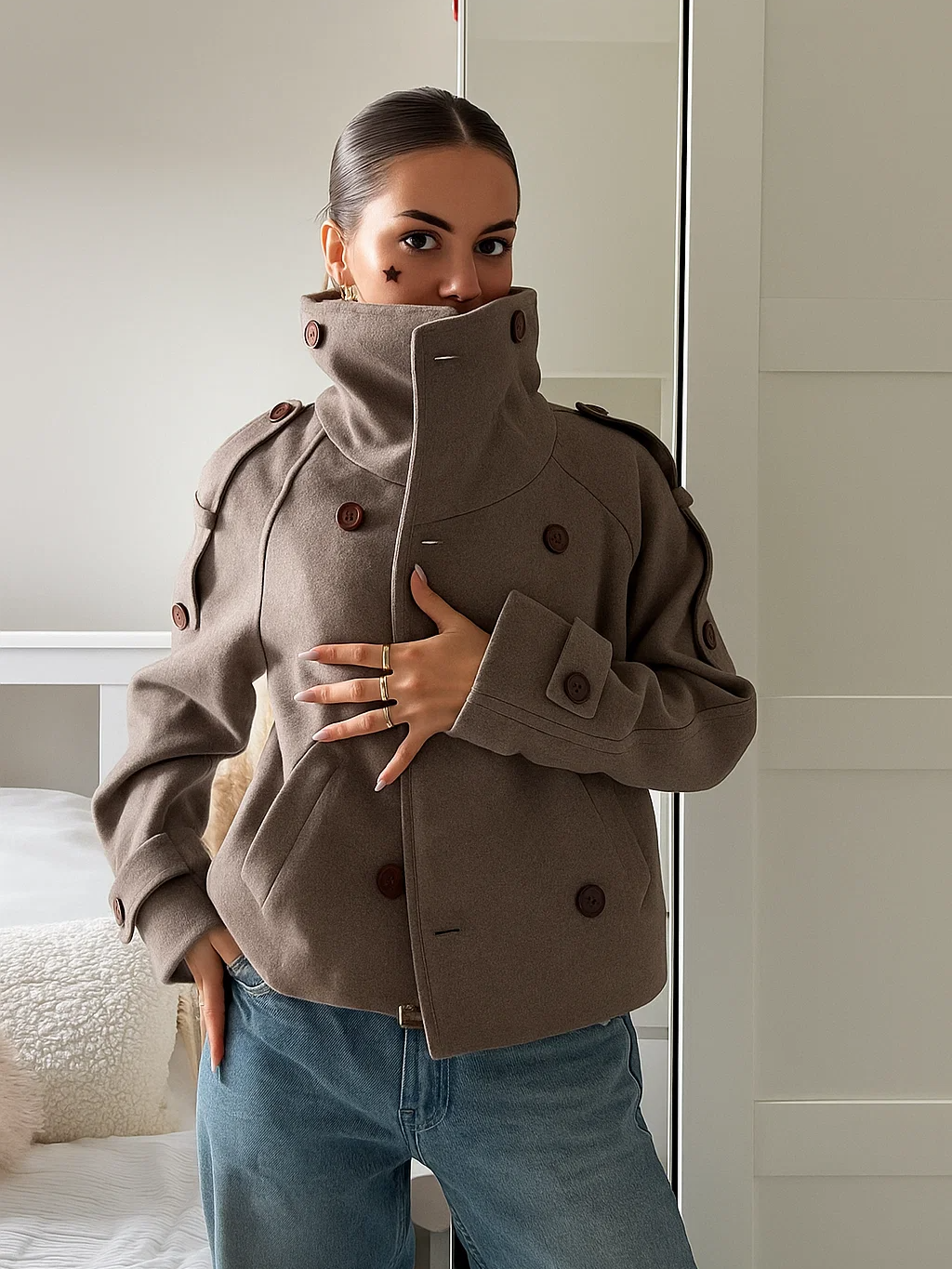 Women's Vintage Polyester-Cotton Jacket