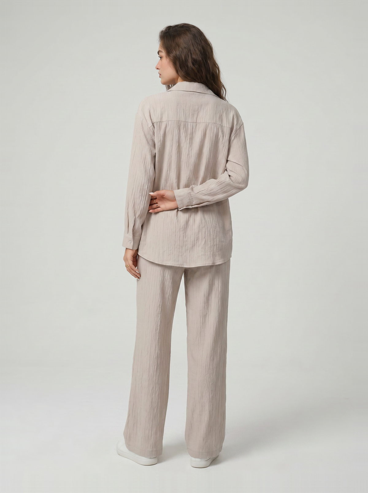 Women’s Wide-Leg Crinkle Trouser Set
