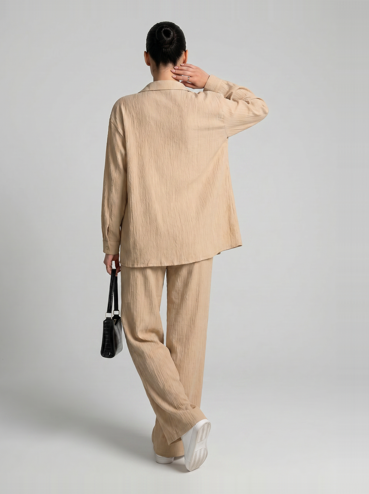Women’s Wide-Leg Crinkle Trouser Set