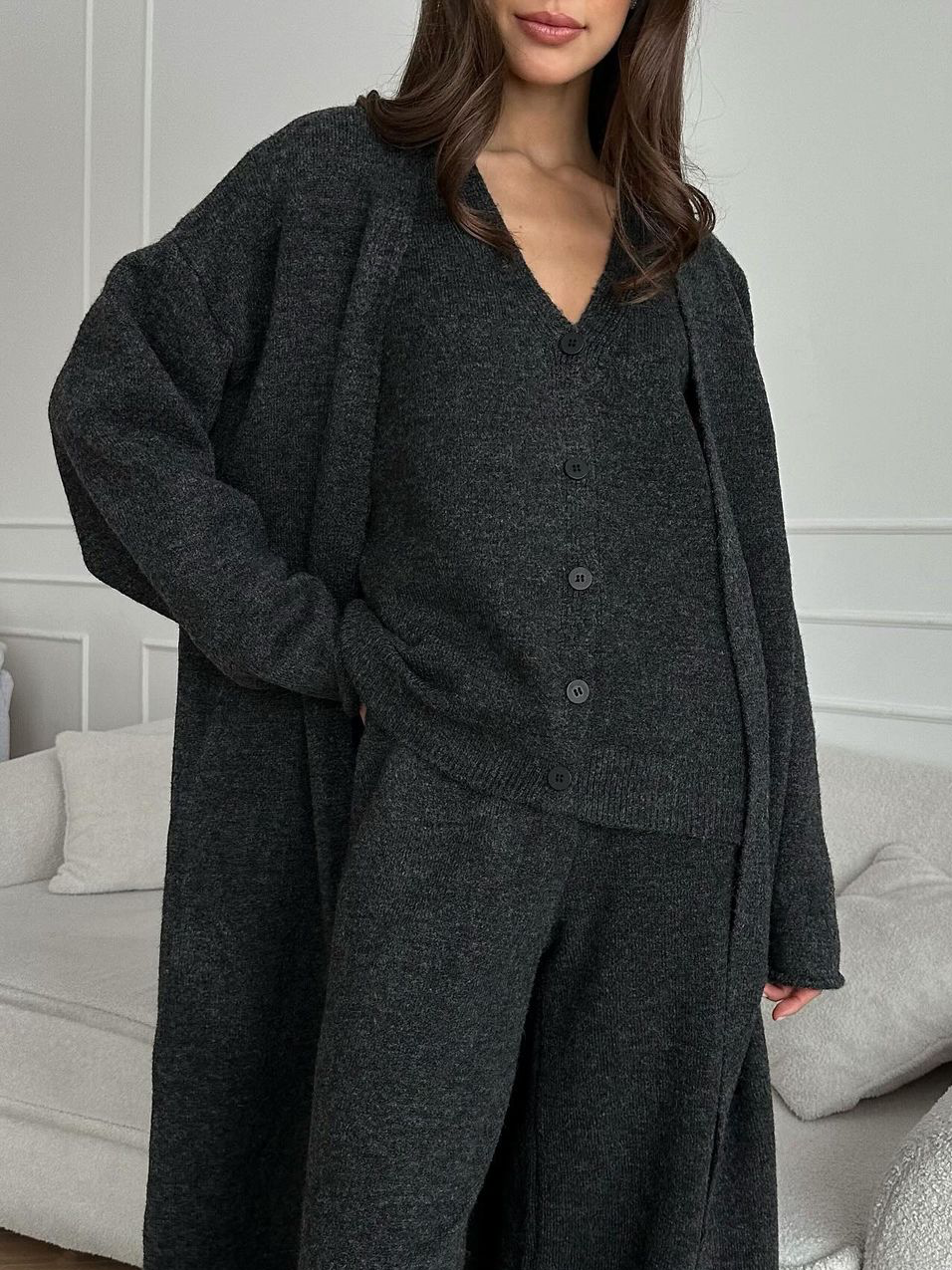 Women’s Wool-Blend Knitted Three-Piece Set