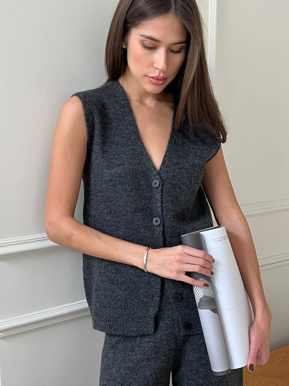 Women’s Wool-Blend Knitted Three-Piece Set