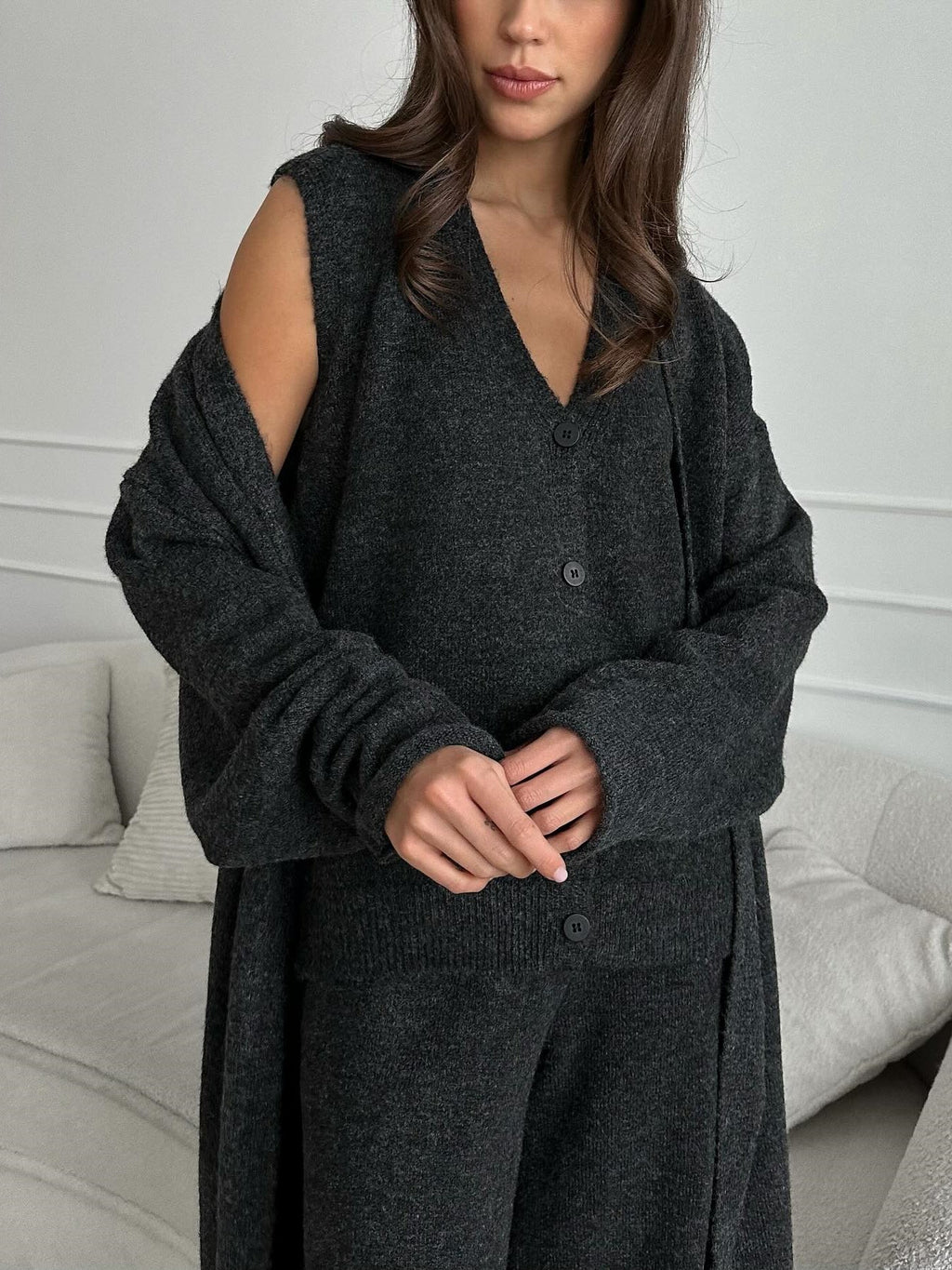 Women’s Wool-Blend Knitted Three-Piece Set
