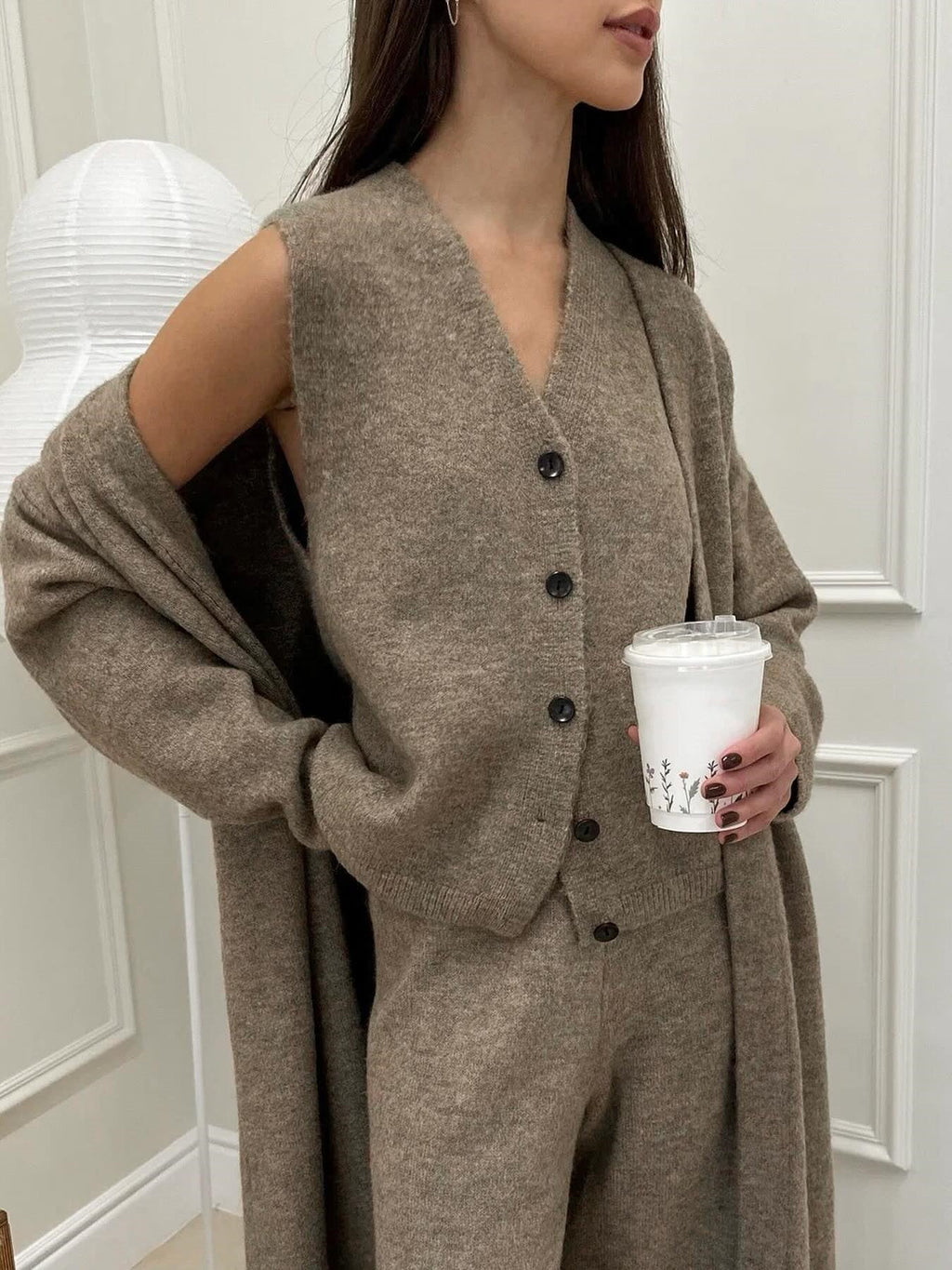 Women’s Wool-Blend Knitted Three-Piece Set