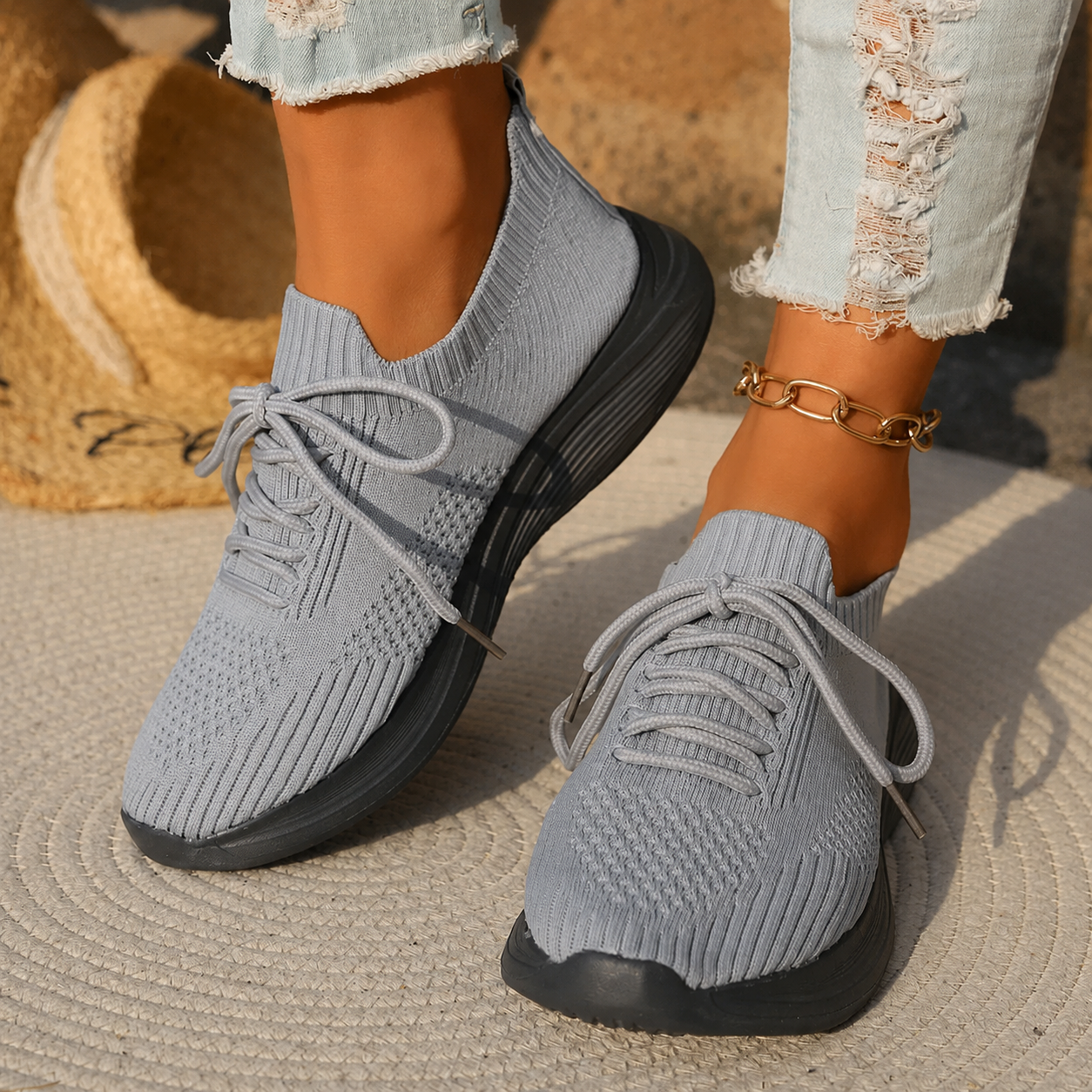Jamie | Women’s Lace Up Low Top Round Toe Walking Sneakers