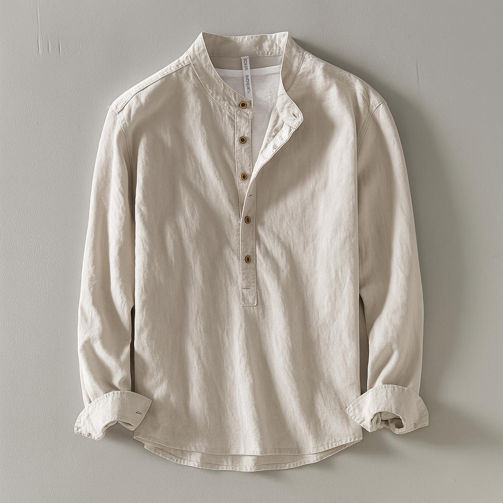 Aaron | Men’s Collared Button Front Long Sleeve Shirt