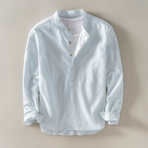 Aaron | Men’s Collared Button Front Long Sleeve Shirt