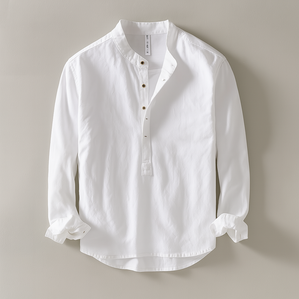 Aaron | Men’s Collared Button Front Long Sleeve Shirt