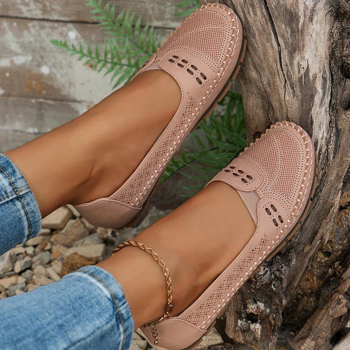 Abril | Women's Round Toe Flat Sole Slip On Shoes