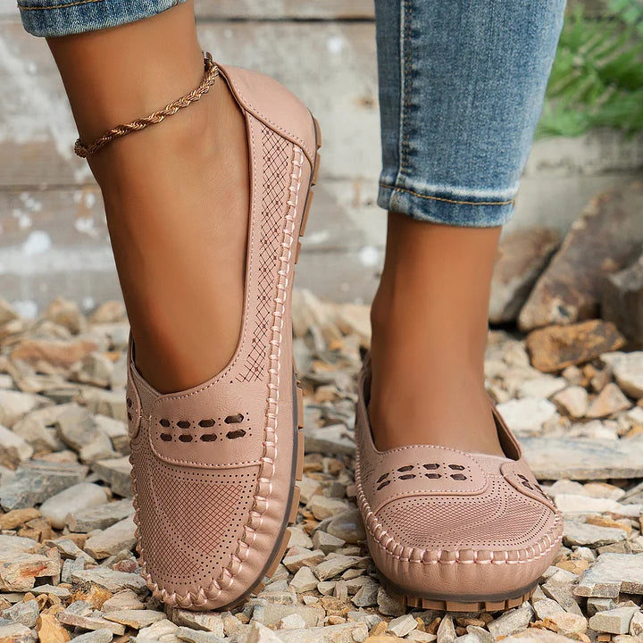 Abril | Women's Round Toe Flat Sole Slip On Shoes