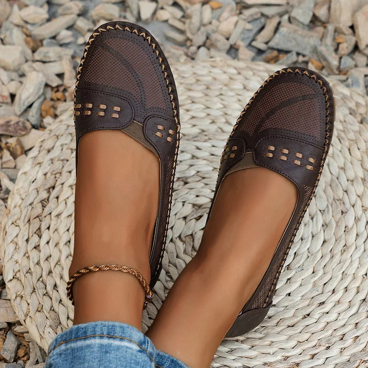 Abril | Women's Round Toe Flat Sole Slip On Shoes