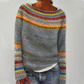 Acacia | Women's Multicolor Patterned Round Neck Sweater