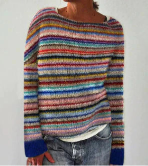 Acacia | Women's Multicolor Patterned Round Neck Sweater