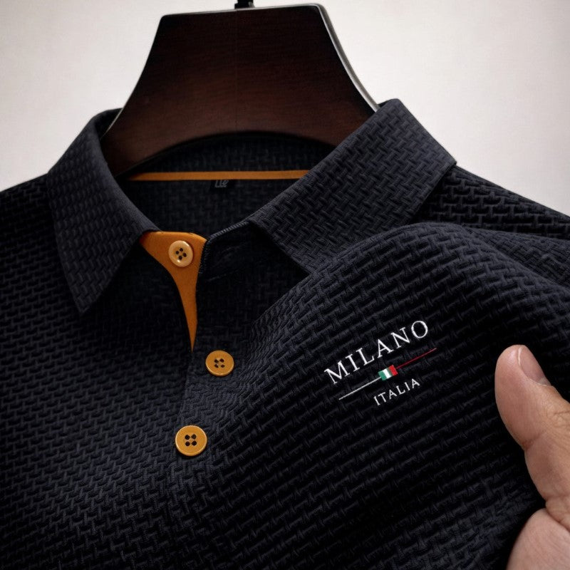 Achilles | Men’s Textured Short Sleeve Knit Polo Shirt