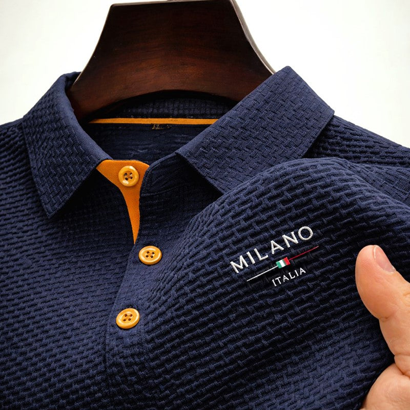 Achilles | Men’s Textured Short Sleeve Knit Polo Shirt