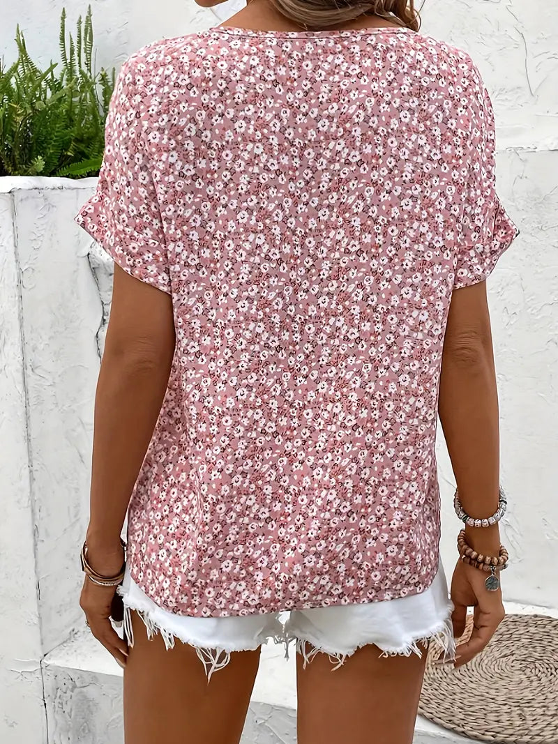 Ada | Women's Floral Print Short Sleeve Summer Top