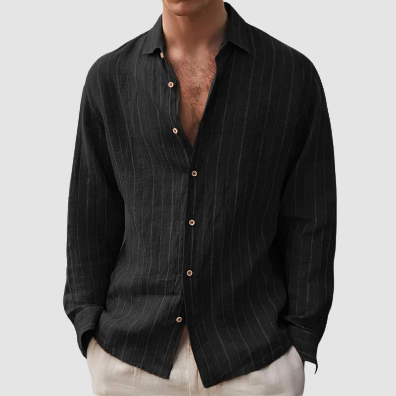 Addley | Men’s Long Sleeve Striped Button Front Shirt